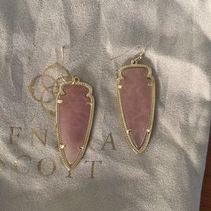 Gold Rose quartz Kendra Scott earrings